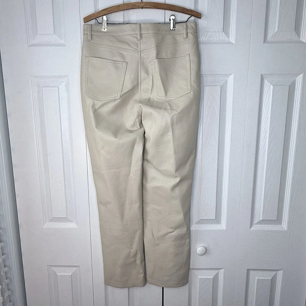 ARITZIA WILFRED Women's Size 10 Pant In Ivory High-Waisted‎ Vegan Leather